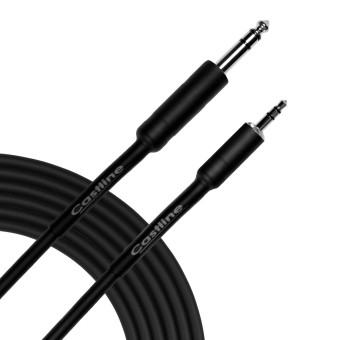 Castline Silver 1/4" TRS to 3.5mm TRS Balanced Instrument Stereo Patch Cable Mogami W2582