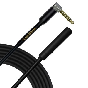 Castline Gold Guitar 1/4" TS Right Angle 1/4" TS Female Unbalanced Cable Mogami W2524