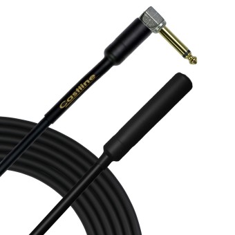 Castline Gold Guitar 1/4" TS Right Angle 1/4" TS Female Unbalanced Cable Mogami W2524