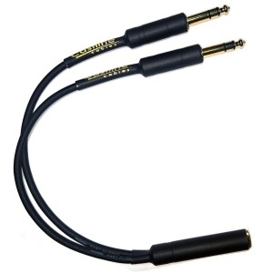 Castline Gold Balanced with RESISTORS Summing Y-Cable Dual 1/4" TRS to 1/4" TRS Female Mogami W2552