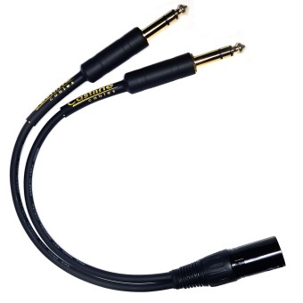Castline Gold Balanced with RESISTORS Summing Y-Cable Dual 1/4" TRS to XLR Male Mogami W2552