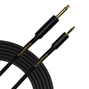 Castline Gold 3.5mm TRS to 1/4" TS Patch Cable Mogami W2549 (NO RING CONNECTION)