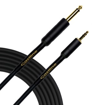 Castline Gold 3.5mm TRS to 1/4" TS Patch Cable Mogami W2549 (NO RING CONNECTION)