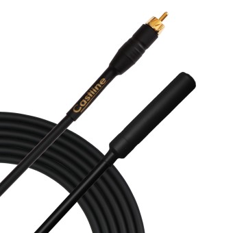 Castline Gold RCA to 1/4" TS Female Audio Patch Cable Mogami W2549