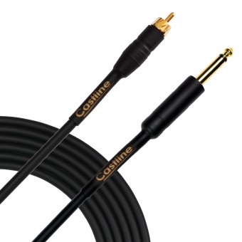 Castline Gold RCA to 1/4" TS Audio Patch Cable Mogami W2549