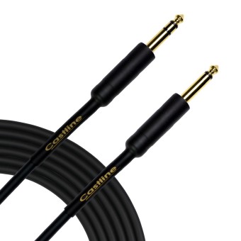 Castline Gold 1/4" TRS to 1/4" TS Patch Cable Mogami W2549 (NO RING CONNECTION)