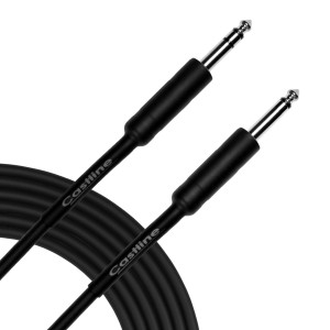 Castline Silver 1/4" TRS to 1/4" TS Patch Instrument Cable Mogami W2582 (NO RING CONNECTION)