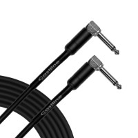 Castline Silver Guitar 1/4" TS Right Angle to 1/4" TS Right Angle Unbalanced Cable Mogami 2582