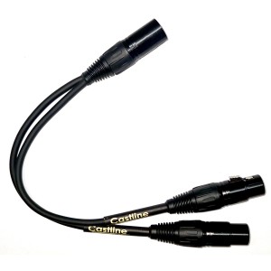 Castline Gold Balanced with RESISTORS Summing Y-Cable Dual XLR Female to XLR Male Mogami W2552
