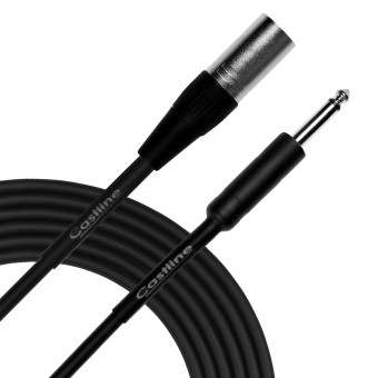 Castline Silver XLR male/female to 1/4" TS Patch Cable Mogami W2582