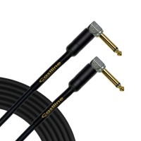 Castline Gold Guitar 1/4" TS Right Angle to 1/4" TS Right Angle Unbalanced Cable Mogami 2524